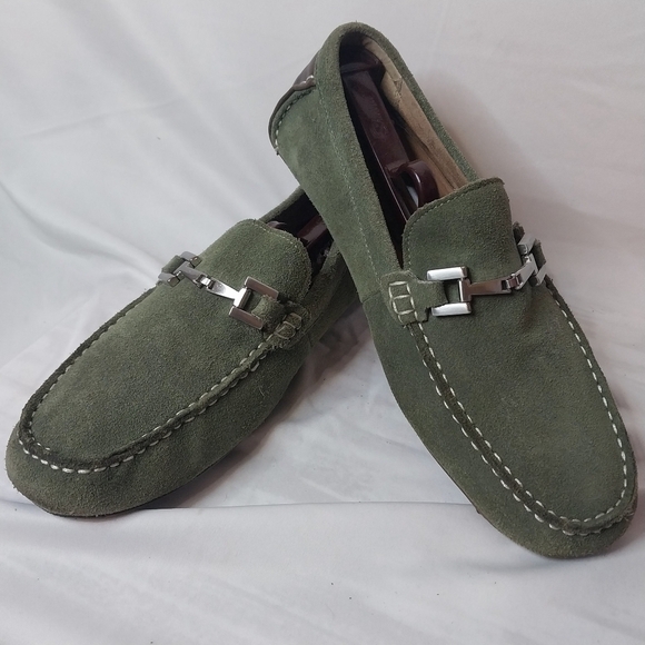 Alfani Other - Alfani Mens Green Suede Loafers, Size 8